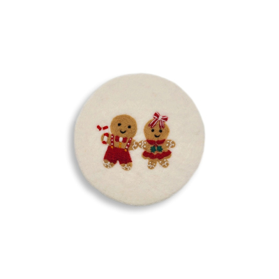 Untersetzer Lebkuchenpaar, naturweiß