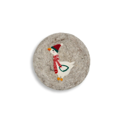 Untersetzer Weihnachtsgans, hellgrau