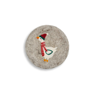 Untersetzer Weihnachtsgans, hellgrau