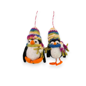Filz Deko: Hänger Pinguin mit Strickmütze (2er...