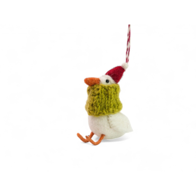 Filz Deko: Gans mit Strickschal