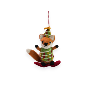 Filz Deko: Fuchs auf Snowboard