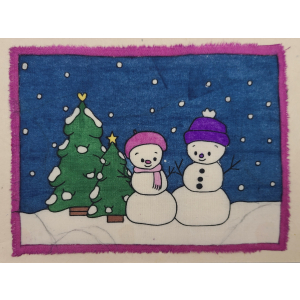 Grußkarte Schneemänner