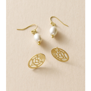 Adhya Ohrstecker, 2er Set (Perle & Oval)