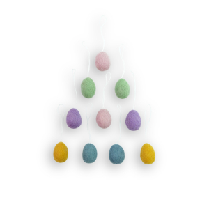 Filz Deko: Eier farbig (10er Set)