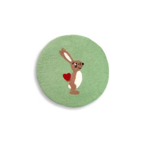 Untersetzer Hase mit Herz, hellgrün  (Ø ca....