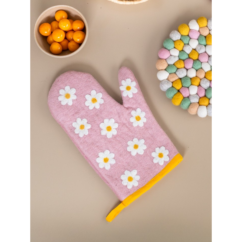 Topfhandschuh Blumen, linke Hand