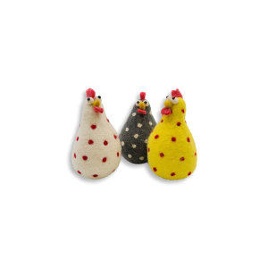 Filz Deko: Huhn mit Punkten