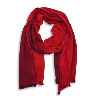Seiden-Schal mit farbigem Verlauf, Rot