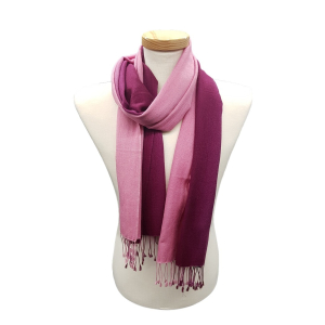 Schal mit farbigem Verlauf 70% Wolle / 30% Seide - ca. 180*50 cm Marsala (Violett)