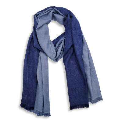 Seiden-Schal mit farbigem Verlauf, Blau