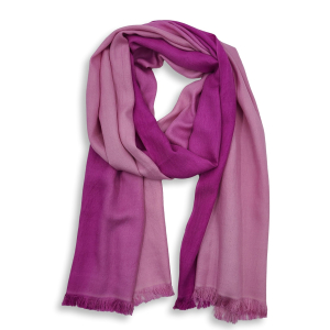 Seiden-Schal mit farbigem Verlauf, Fuchsia
