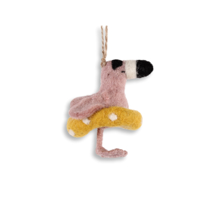 Filz Deko: Hänger Flamingo mit Schwimmreif