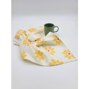 Geschirrtuch Große Blüten, Gelb