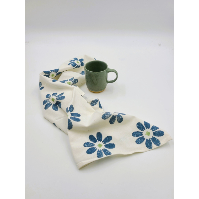 Geschirrtuch Große Blüten, Blau