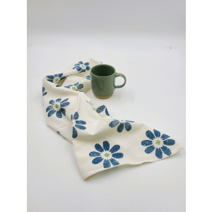 Geschirrtuch Große Blüten, Blau