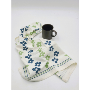 Geschirrtuch Kleine Blüten, Blau/Grün