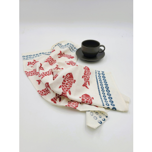 Geschirrtuch Fische, Rot