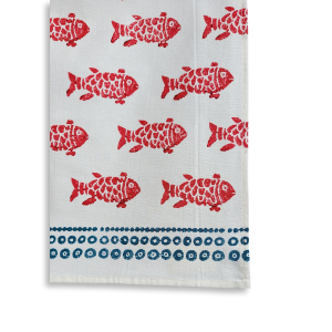 Geschirrtuch Fische, Rot