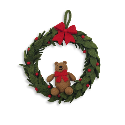 Blätter-Kranz Teddybär