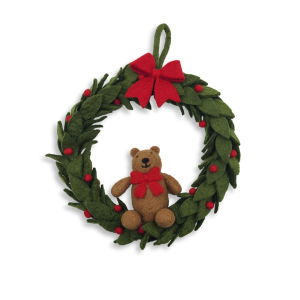 Blätter-Kranz Teddybär