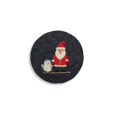 Coaster Santa Claus & Penguin, Anthracite