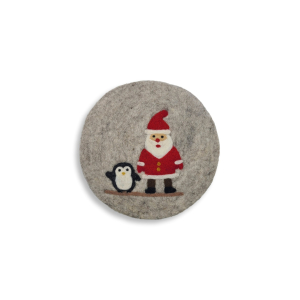 Coaster Santa Claus & Penguin, Light Gray