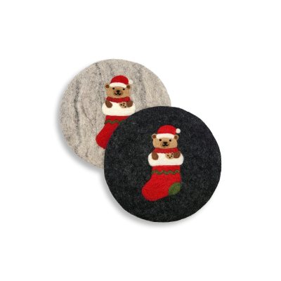 Untersetzer Weihnachtsstrumpf, verschiedene Farben