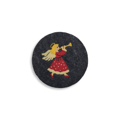 Coaster Angel with Trombone, Anthracite