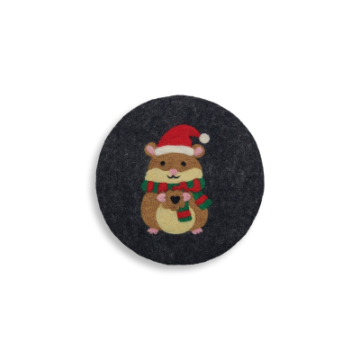 Untersetzer Weihnachtshamster, Anthrazit