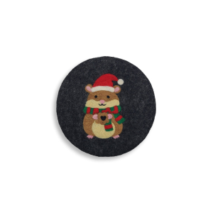 Untersetzer Weihnachtshamster, Anthrazit