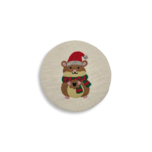 Untersetzer Weihnachtshamster, Naturweiß