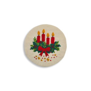 Untersetzer Adventskranz, Naturweiß