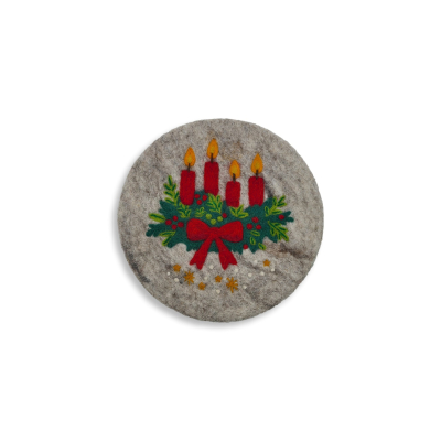 Untersetzer Adventskranz, Hellgrau