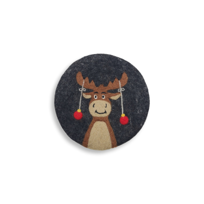 Coaster Christmas moose, anthracite