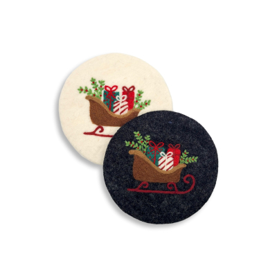 Untersetzer Weihnachtsschlitten, verschiedene Farben