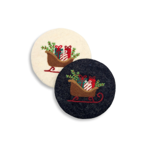 Untersetzer Weihnachtsschlitten, verschiedene Farben