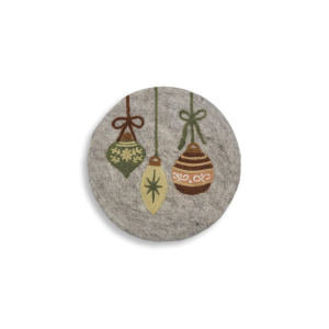 Coaster Christmas baubles, light gray