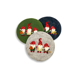 Untersetzer 3 Weihnachtswichtel, verschiedene Farben