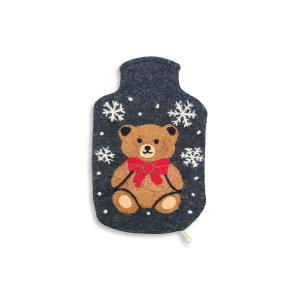 Wärmflaschenhülle WinterTeddy, anthrazit (0,8l)