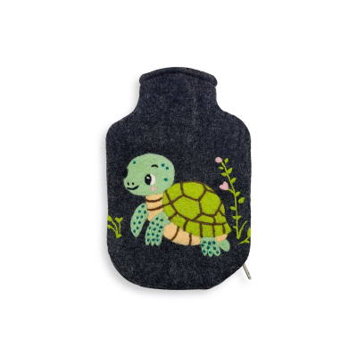Cover hot water bottle Turtle, anthracite (0.8 l)