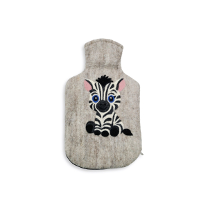 Wärmflaschenhülle Zebra, hellgrau (2,0l)