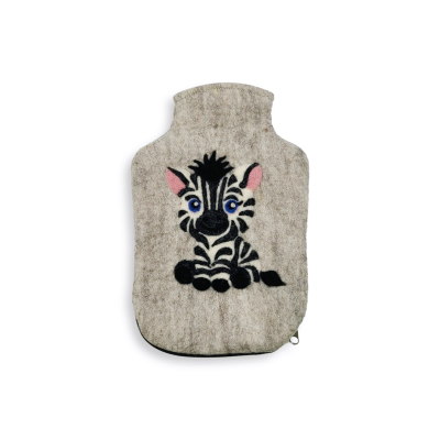Wärmflaschenhülle Zebra, hellgrau (0,8l)