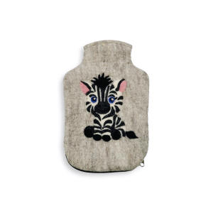 Wärmflaschenhülle Zebra, hellgrau (0,8l)