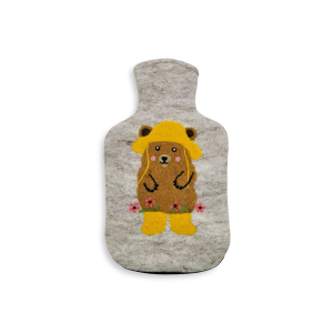 Wärmflaschenhülle Garten-Bär, hellgrau (2,0l)