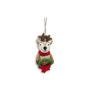Filz Deko: Hirsch mit Kranz
