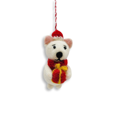 Filz Deko: Eisbär mit Geschenk