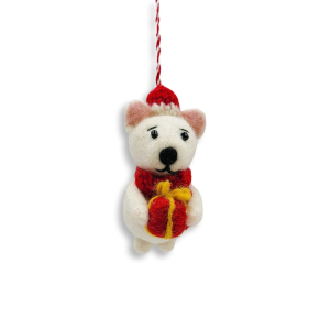 Filz Deko: Eisbär mit Geschenk