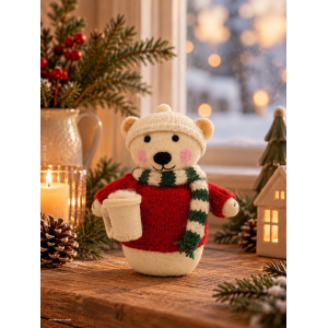 Felt Decoration: Large Polar Bear in a Sweater