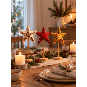 Deko Stern (mit Holzfuss), verschiedene Designs